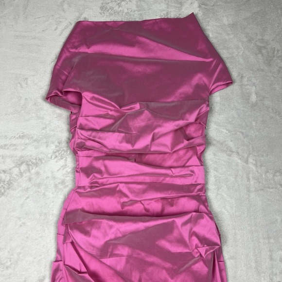 Talbot Runhof Fuchsia Off Shoulder Gown Cap Sleeve Slim Dress Women's Size 6 36 - Picture 4 of 9